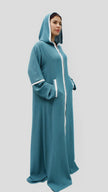 Turquoise Color Hoodie Sport Abaya Dress.