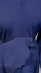 Umbrella Cut Abaya 3 pcs Set- Navy Blue