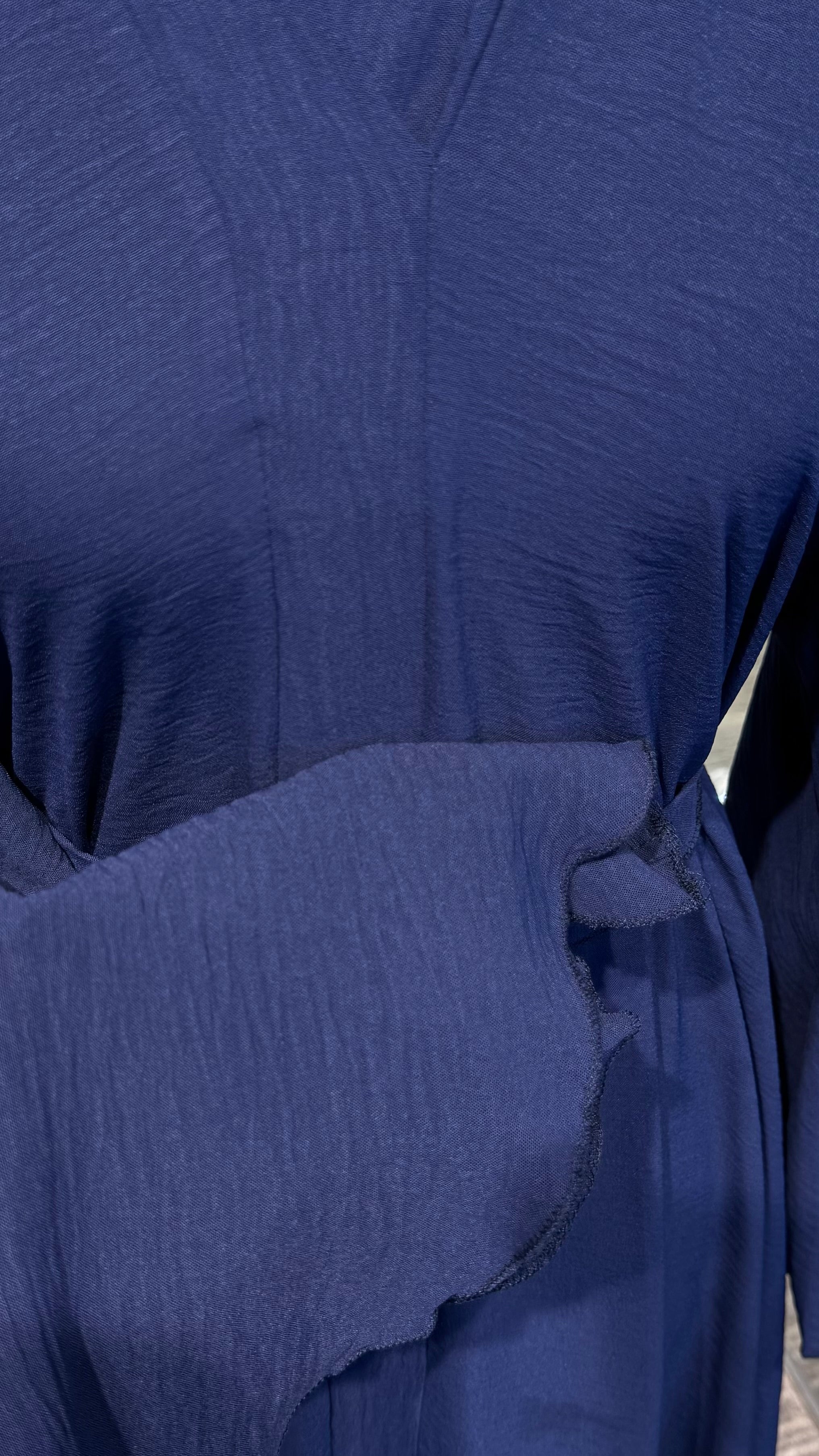 Umbrella Cut Abaya 3 pcs Set- Navy Blue