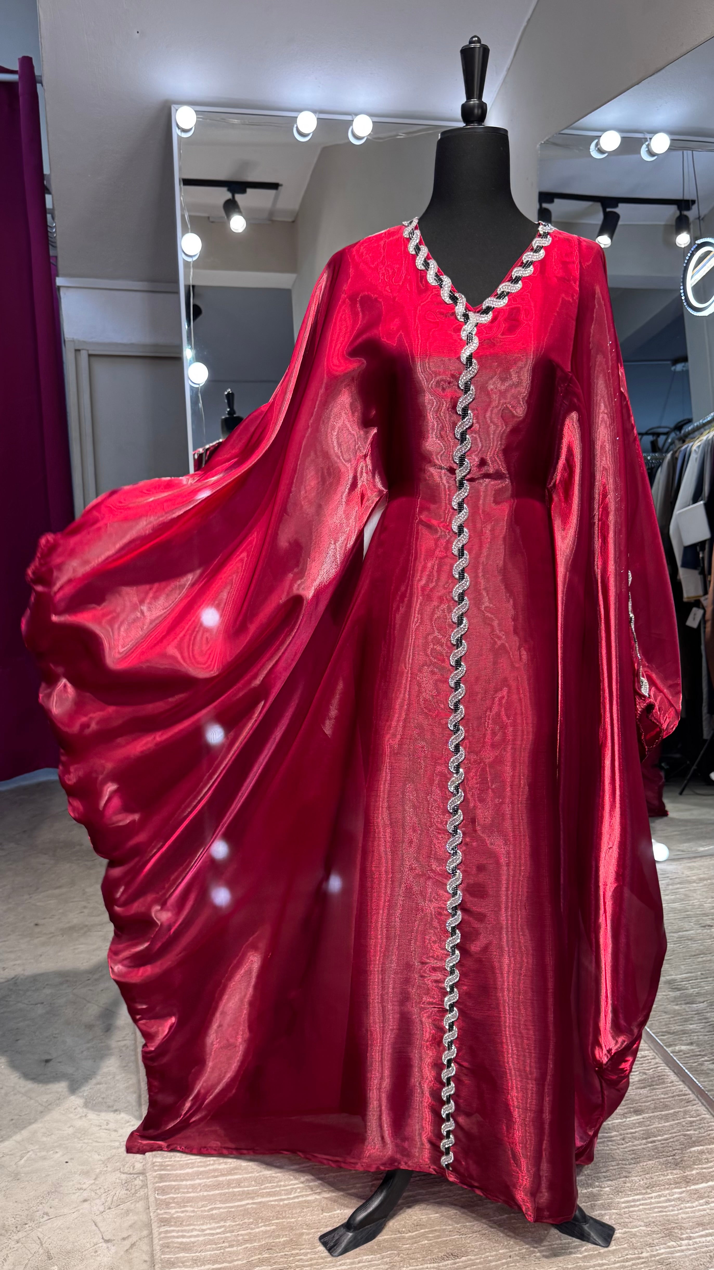 Glass Organza Farasha 3pcs set- Maroon
