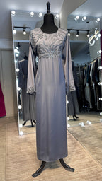 2 in 1 Abaya Set with Hijab – Gray