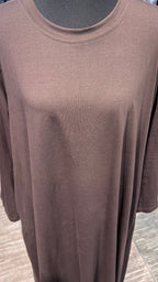 Plain Cotton Dress – Dark Brown