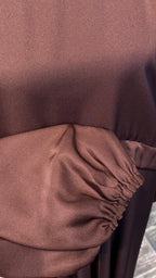 Zipper Umbrella Abaya- Reddish Brown