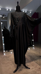 One Side Farasha Abaya Set with Hijab - Black