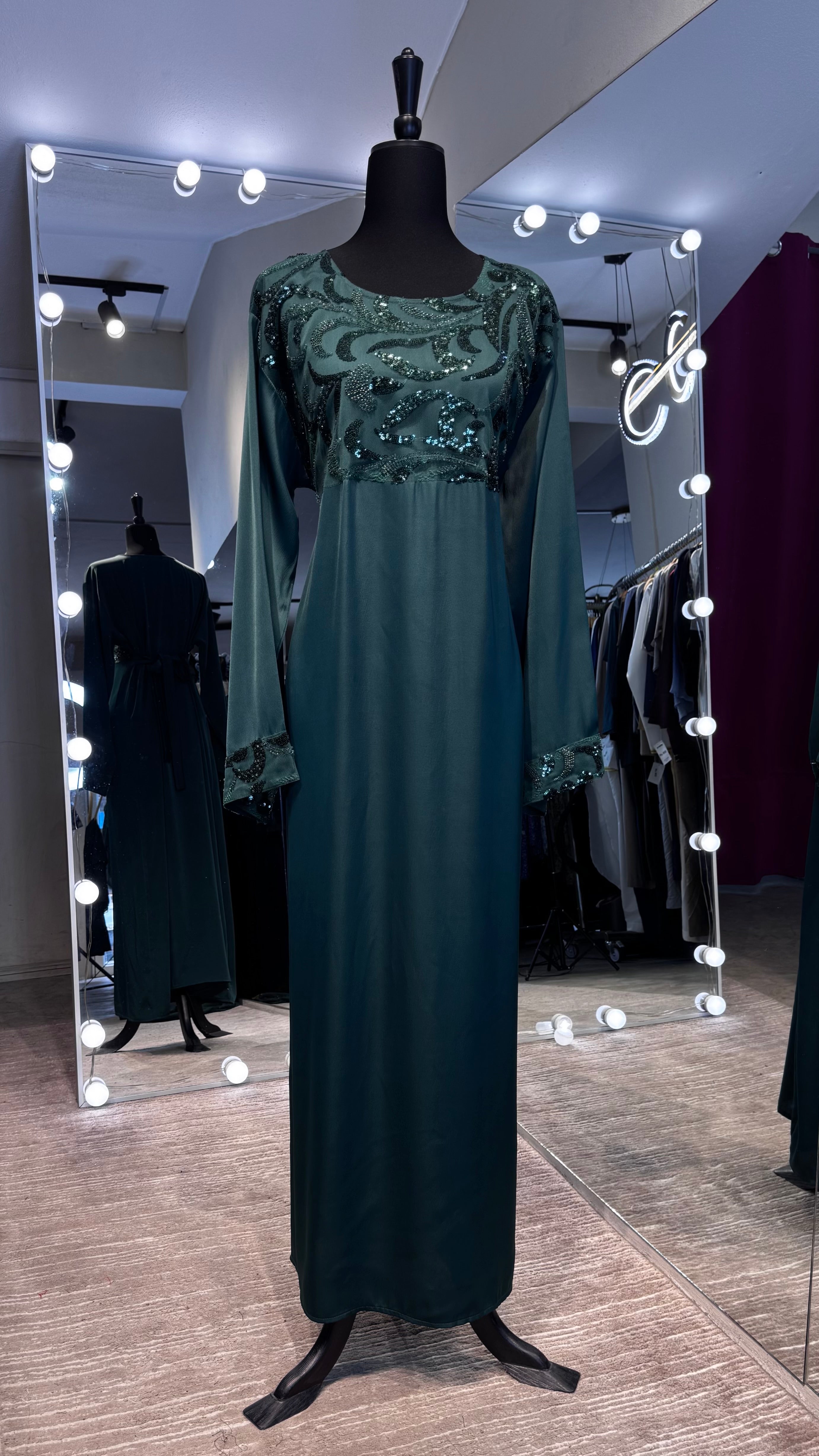 2 in 1 Abaya Set with Hijab – Green