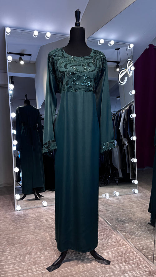 2 in 1 Abaya Set with Hijab – Green