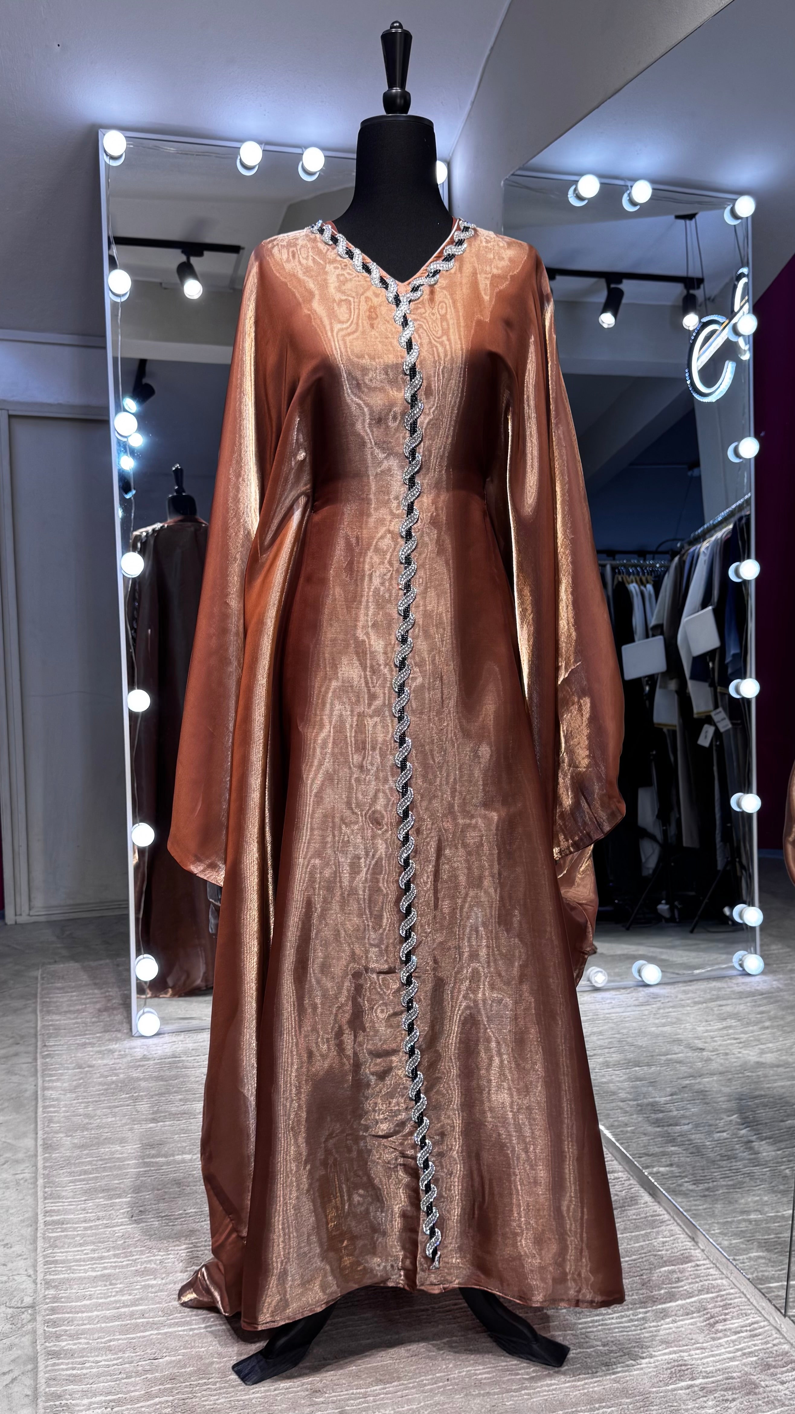 Glass Organza Farasha 3pcs set- Brown