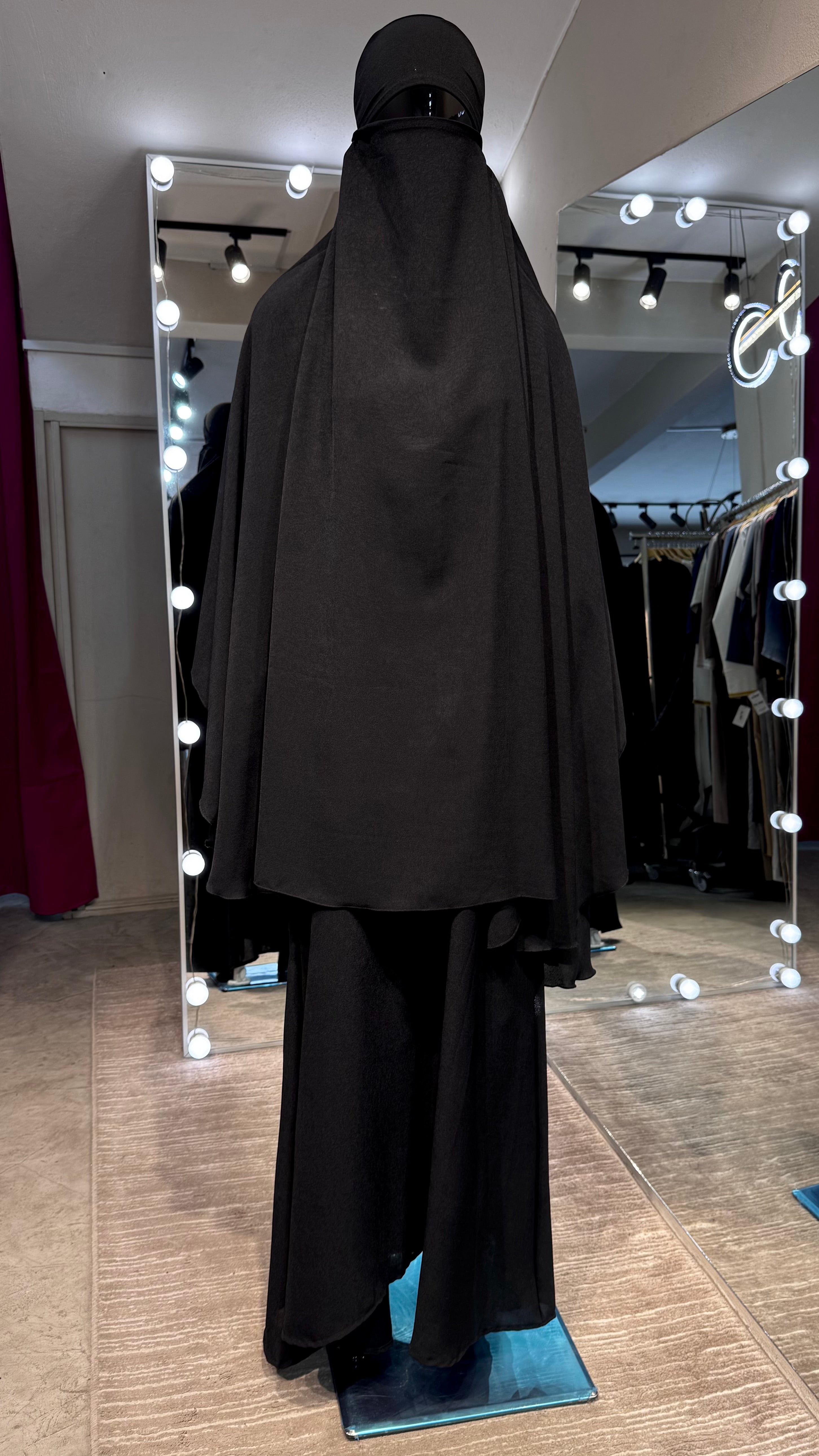 CY Crushed khimar Set- Black