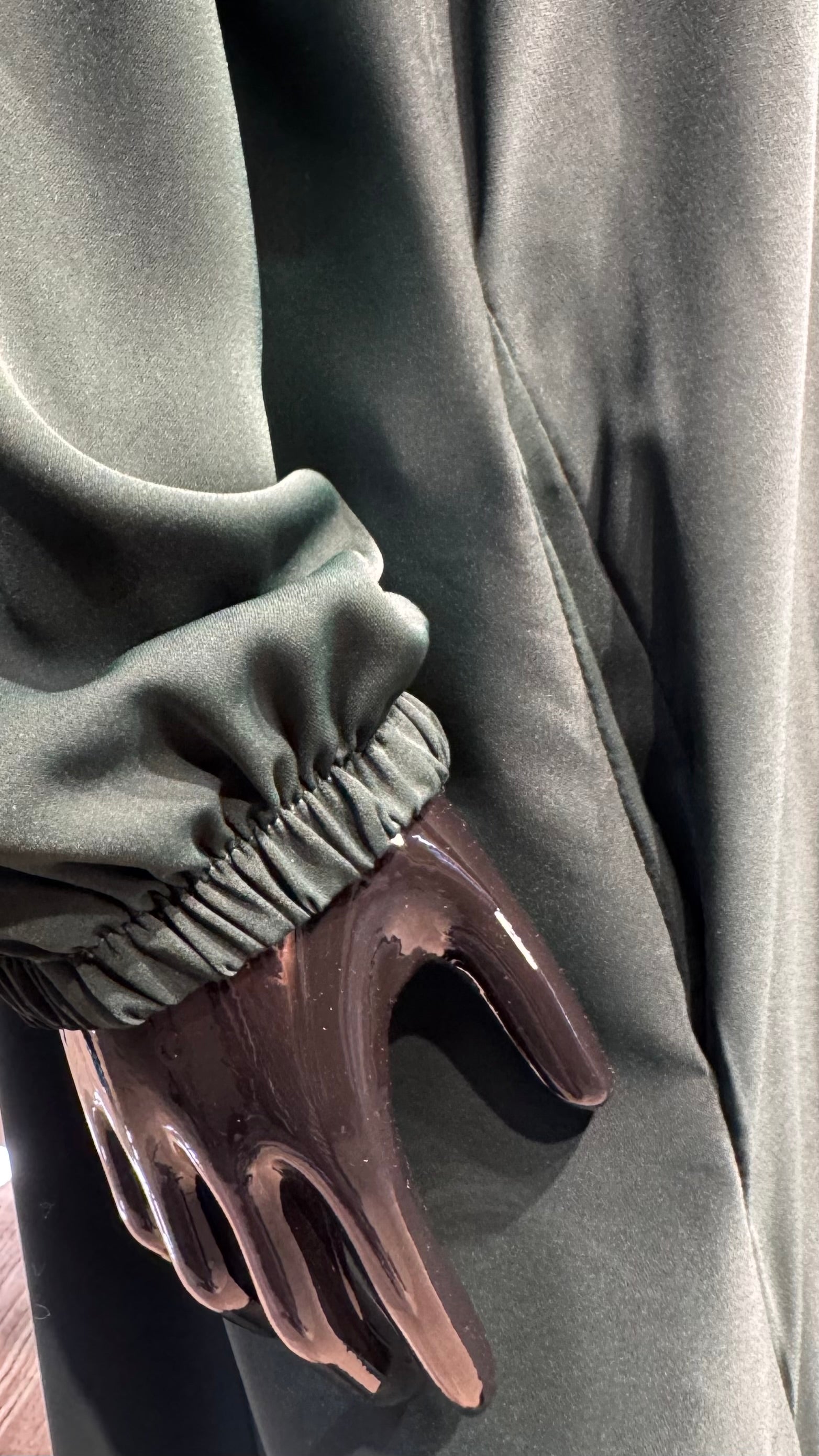 2-layers chiffon khimar Set- Dark green