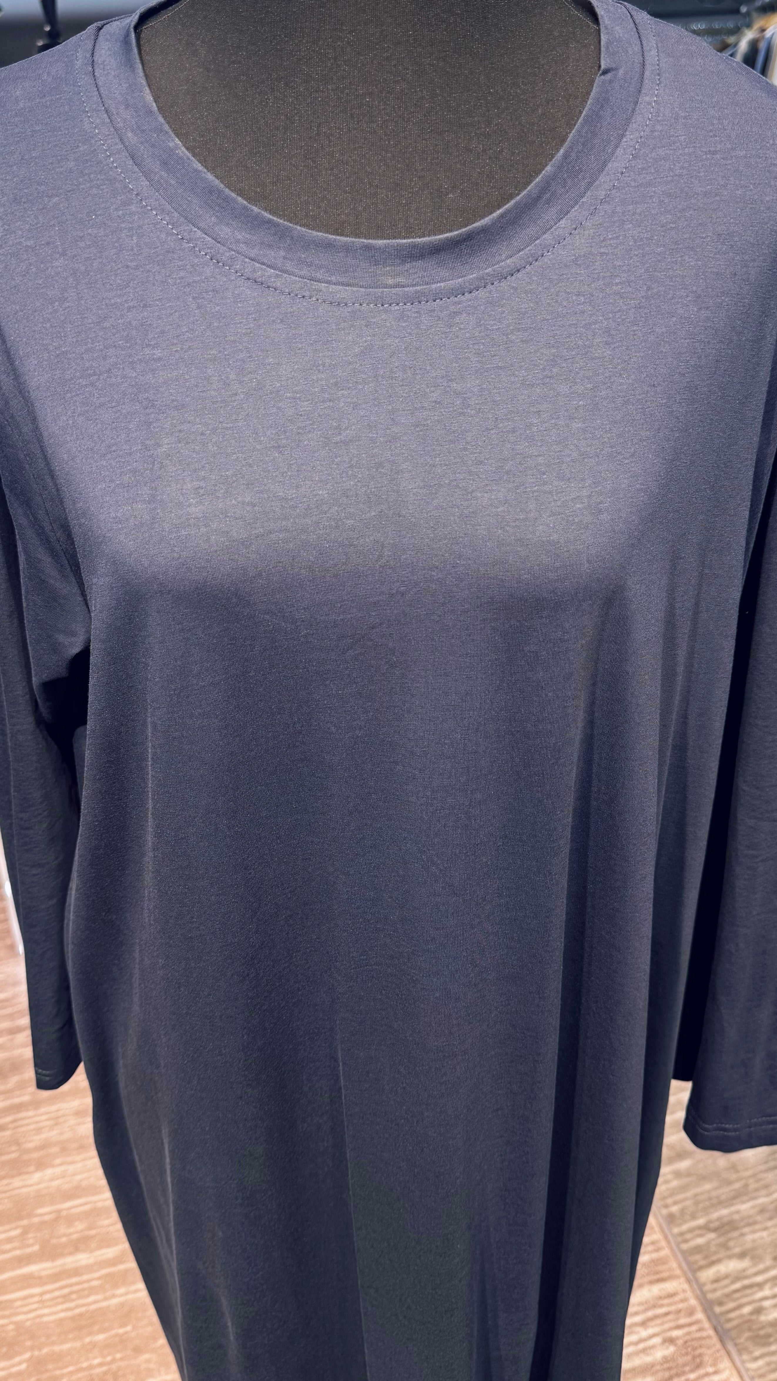 Plain Cotton Dress – Navy Blue