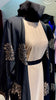 Black Embroidered Robe Abaya with Taupe Inner