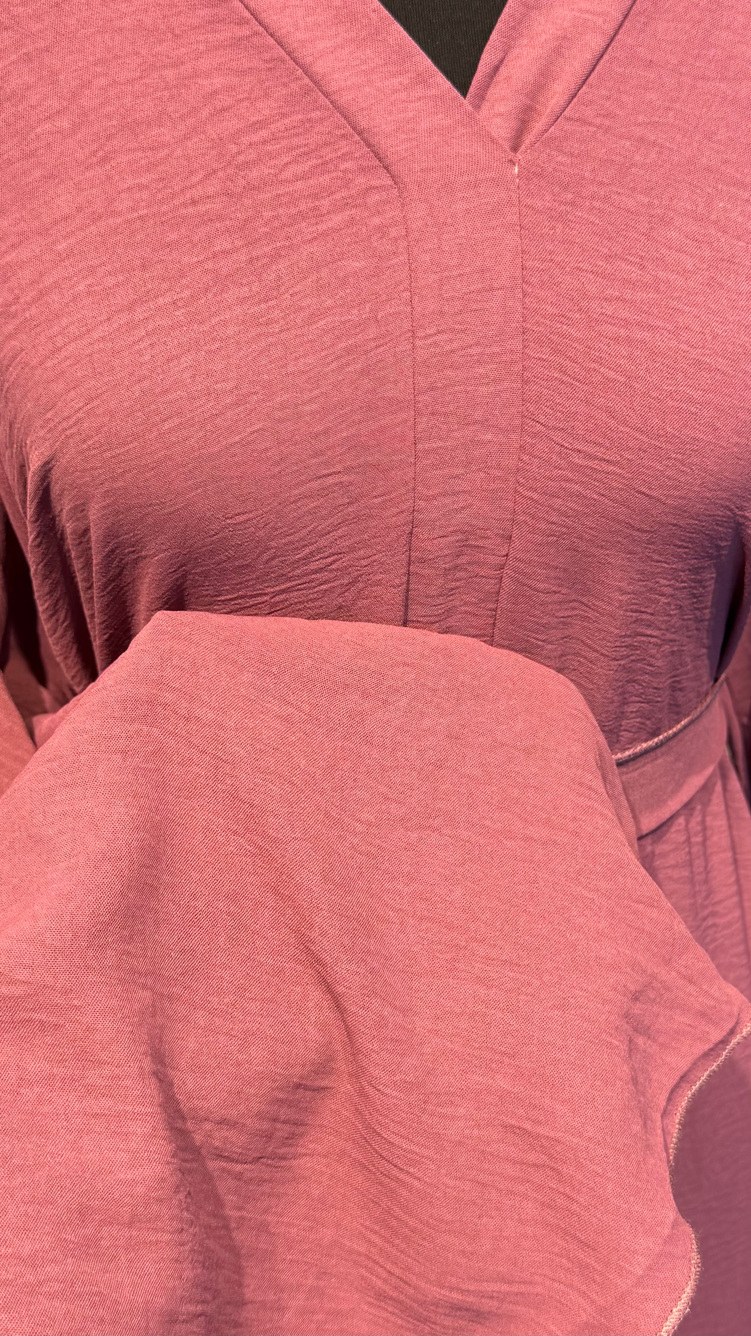 Umbrella Cut Abaya 3 pcs Set- Rose Mauve