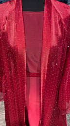 Full Stone Umbrella Cut Robe 4pcs set- Maroon