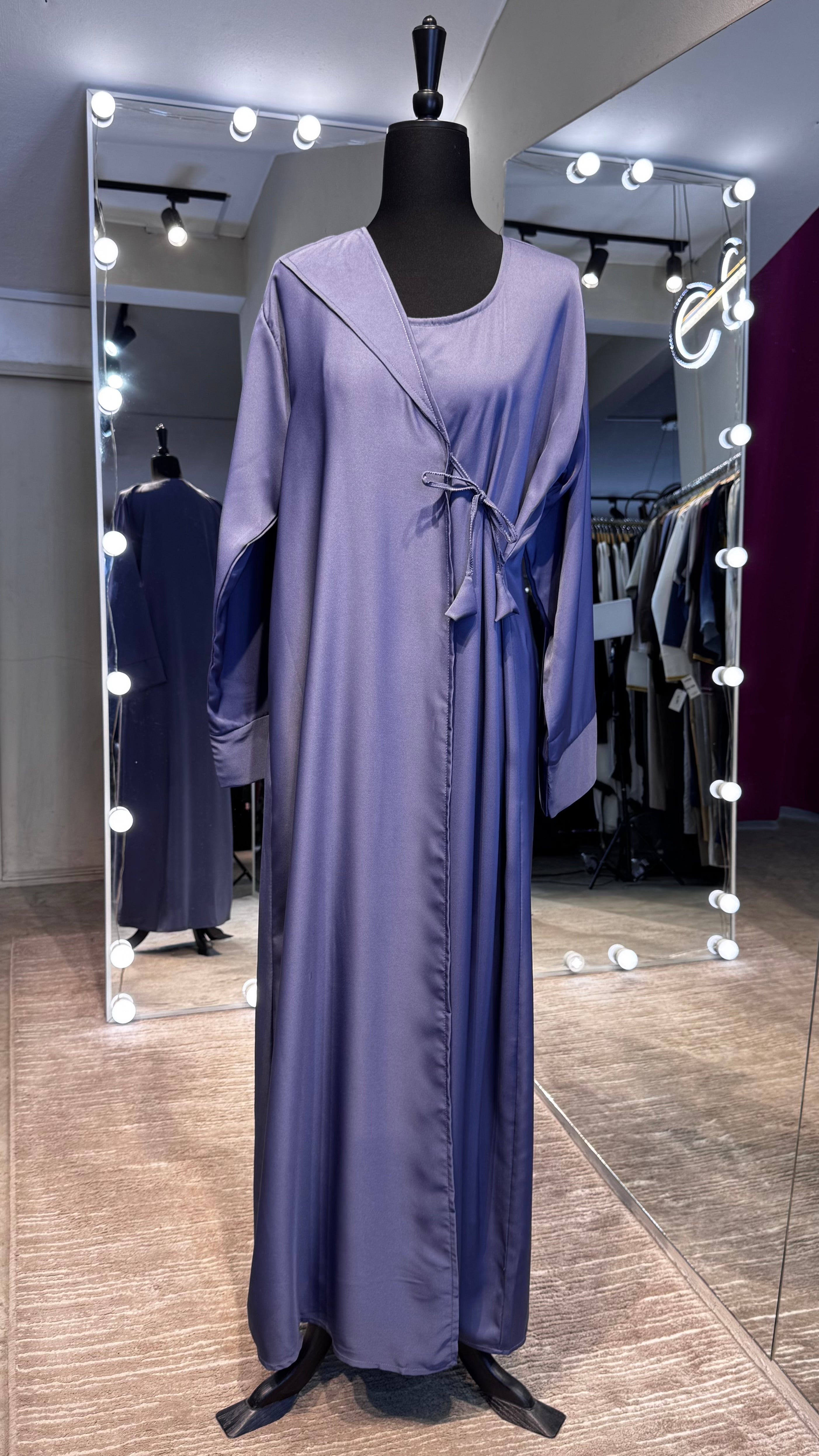 Wrap Envelope Abaya Robe-Jeans Blue