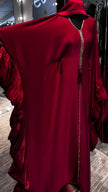Grenadine Luxurious Nida Farasha Abaya Dress with Pleated Organza accent