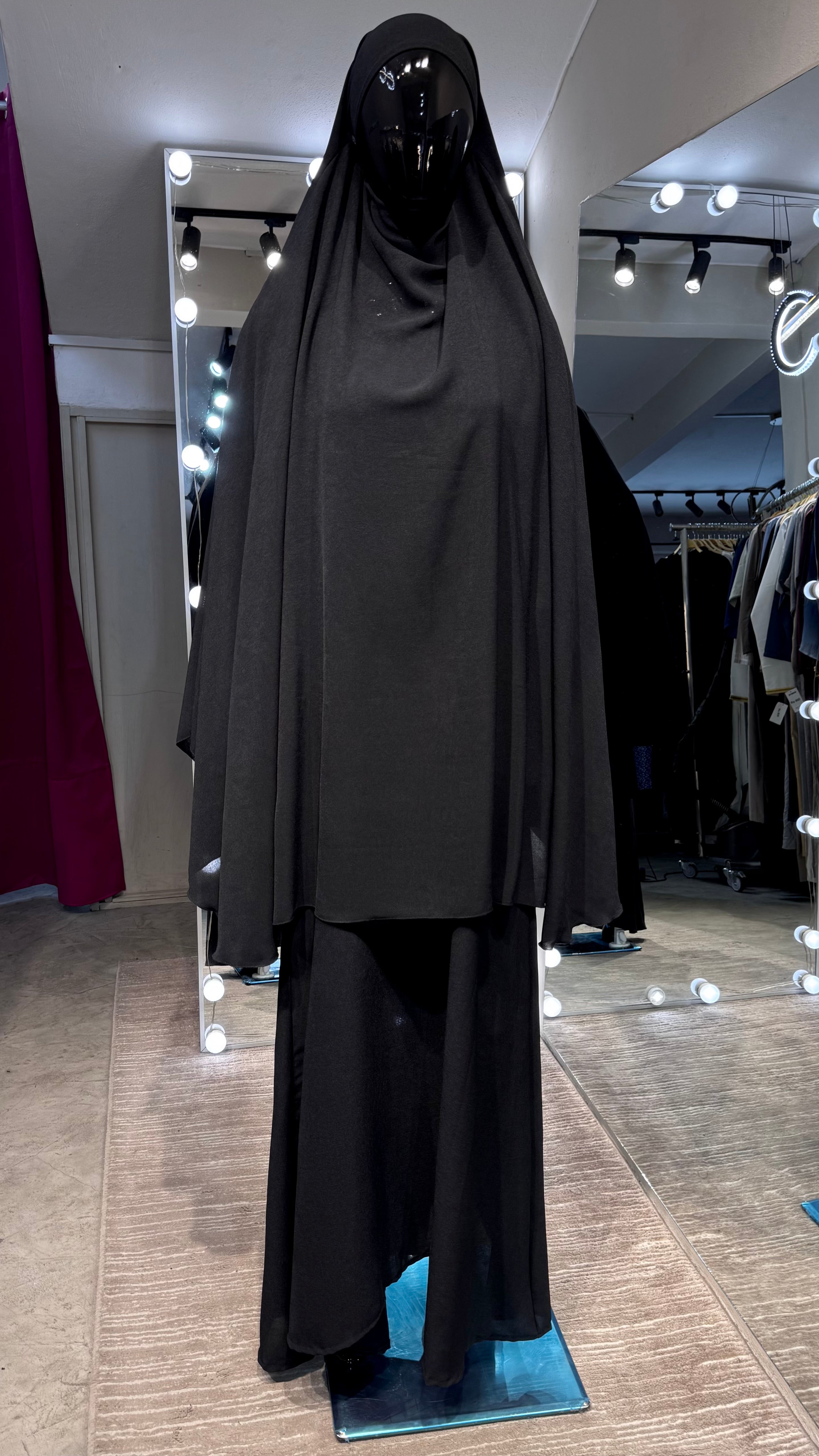 CY Crushed khimar Set- Black