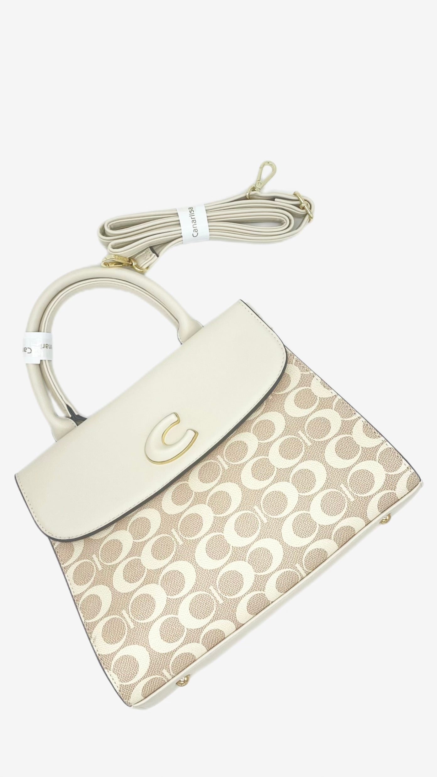 CanarLisa Off White/Cream Handbag with shoulder strap