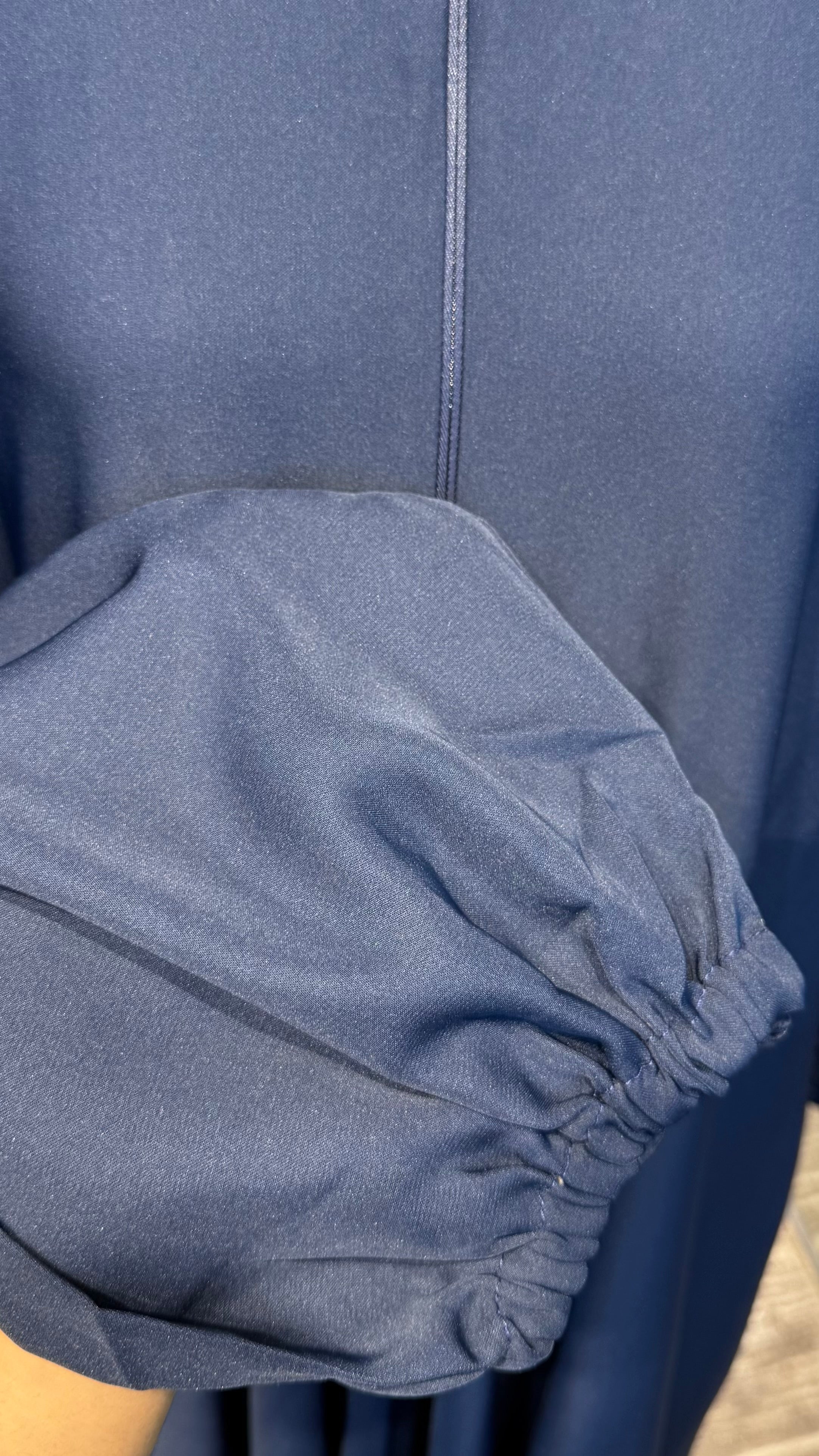 Turtle neck Umbrella Abaya- Navy Blue