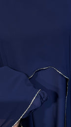 Farasha Wrap Abaya Set with Hijab - Navy Blue