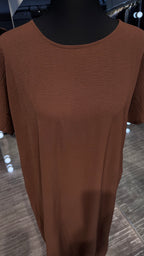 CY Crinkle Short Sleeve Inner Dress- Brown