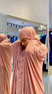 Cotton Prayer Jilbab in a Bag in Peach Brown