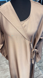 Wrap Envelope Abaya Robe- Nude Brown