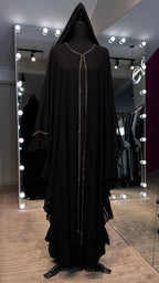Farasha Pleated Sleeve 3 Pcs Set- Black