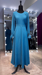Umbrella Cut Abaya Button Sleeve- Teal