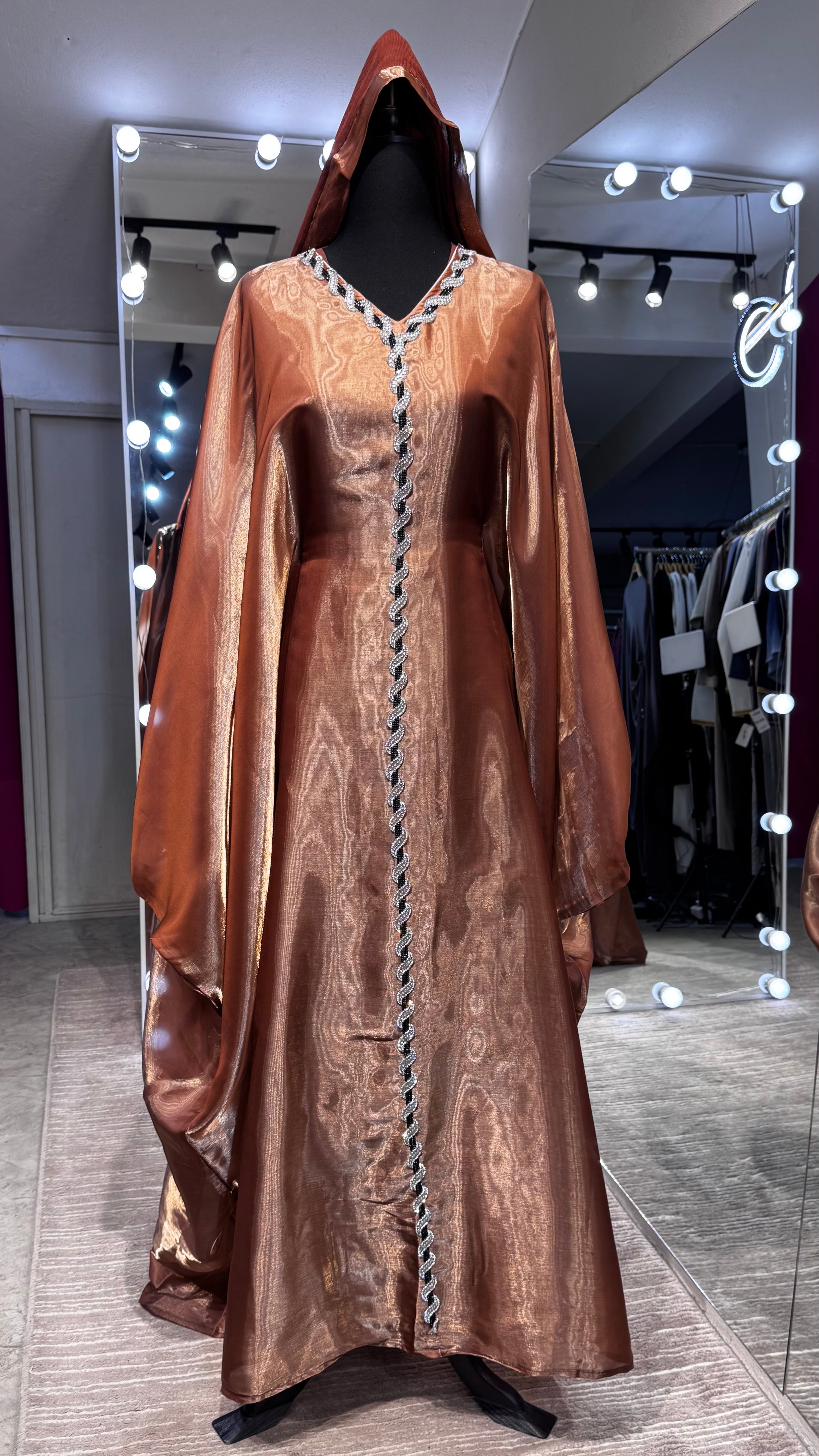 Glass Organza Farasha 3pcs set- Brown