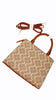 CanarLisa Camel Brown with Beige Handbag with shoulder strap