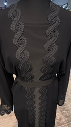 4 Piece Abaya lace Set- Black