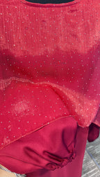 Cape Style Abaya Set with Hijab – Nida & Organza - Maroon