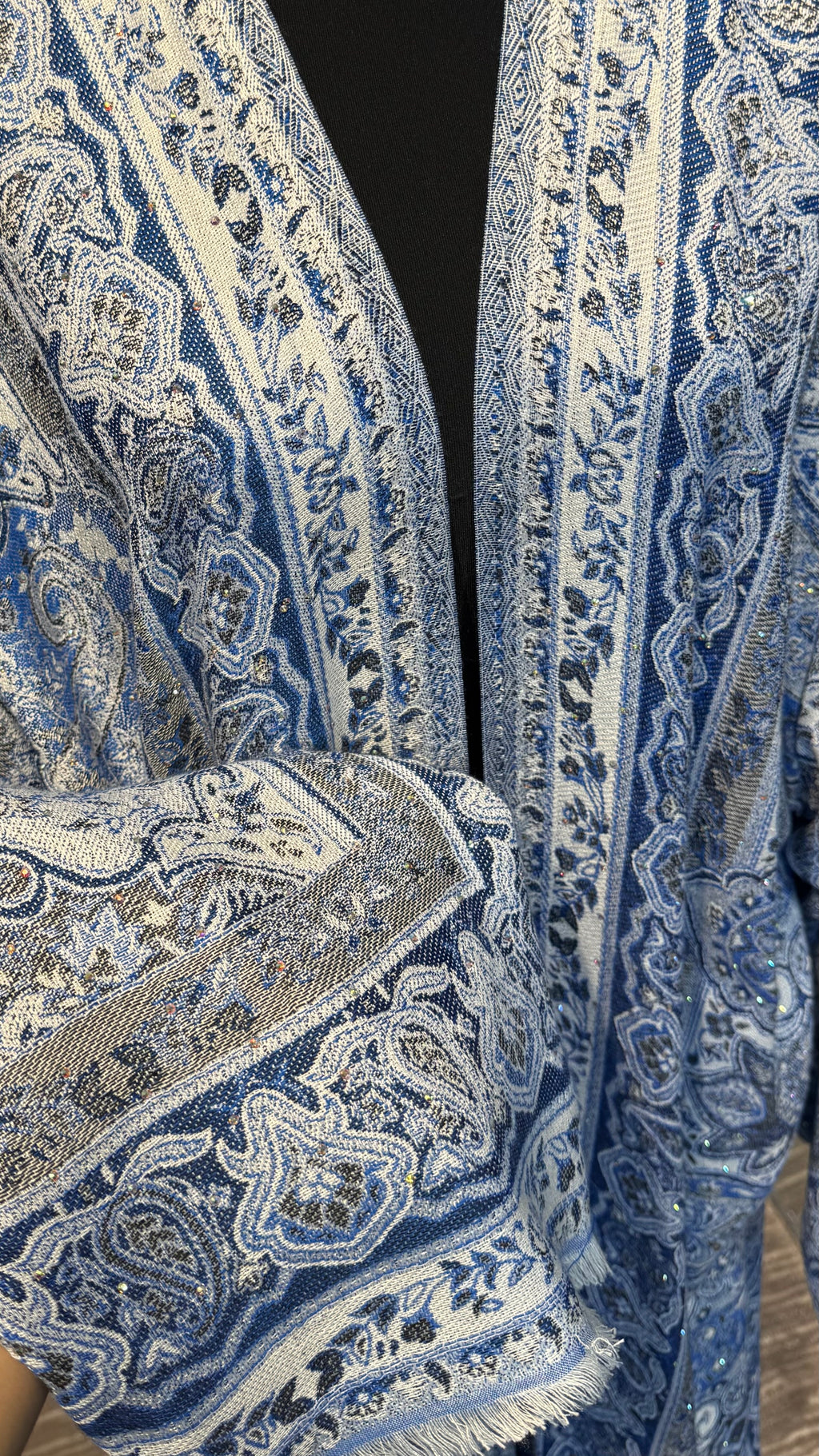 Pashmina Robe with Hijab – 2 Piece- Blue