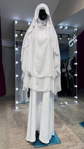 Long chiffon khimar Set- White