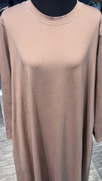 Plain Cotton Dress – Nude Brown