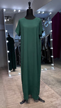CY Crinkle Short Sleeve Inner Dress- Green