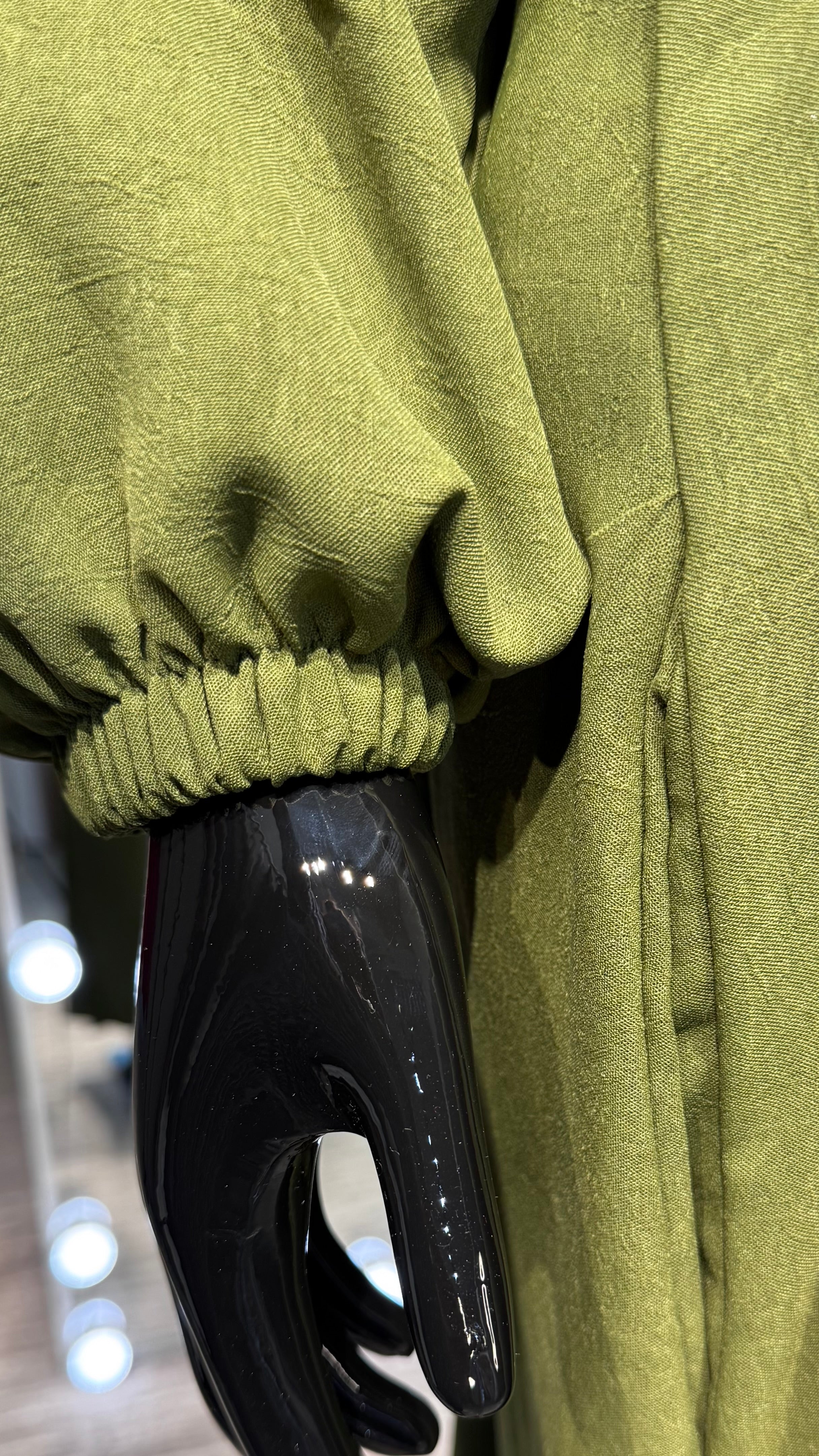 CY Crushed khimar Set-Olive Green