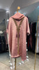 Kids Abaya made of Luxurious Harir Maqsoud Fabric in Baby Pink color.