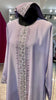 Lavender Nida Abaya with Embroidered lace and stones.