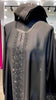 Black Nida Abaya with Embroidered lace and stones.