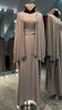 Nude Chiffon Cape Farasha with Stones