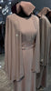 Nude Chiffon Cape Farasha with Stones