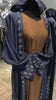 Navy Blue Robe with Brown Inner Abaya embellished with Stones