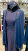 Navy Blue Chiffon Cape Farasha with Stones