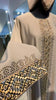 Dark Taupe Nida Abaya with Embroidered lace and stones.