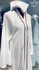 White Elegant Umbrella-Cut Nida Abaya with Gold Stone Lining