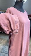 Dusty Pink Casual Abaya Dress which can also  be used as Inner with side pocket