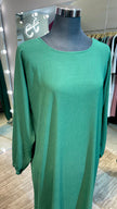 Forest Green Color Casual Abaya Dress which can also  be used as Inner with side pocket.