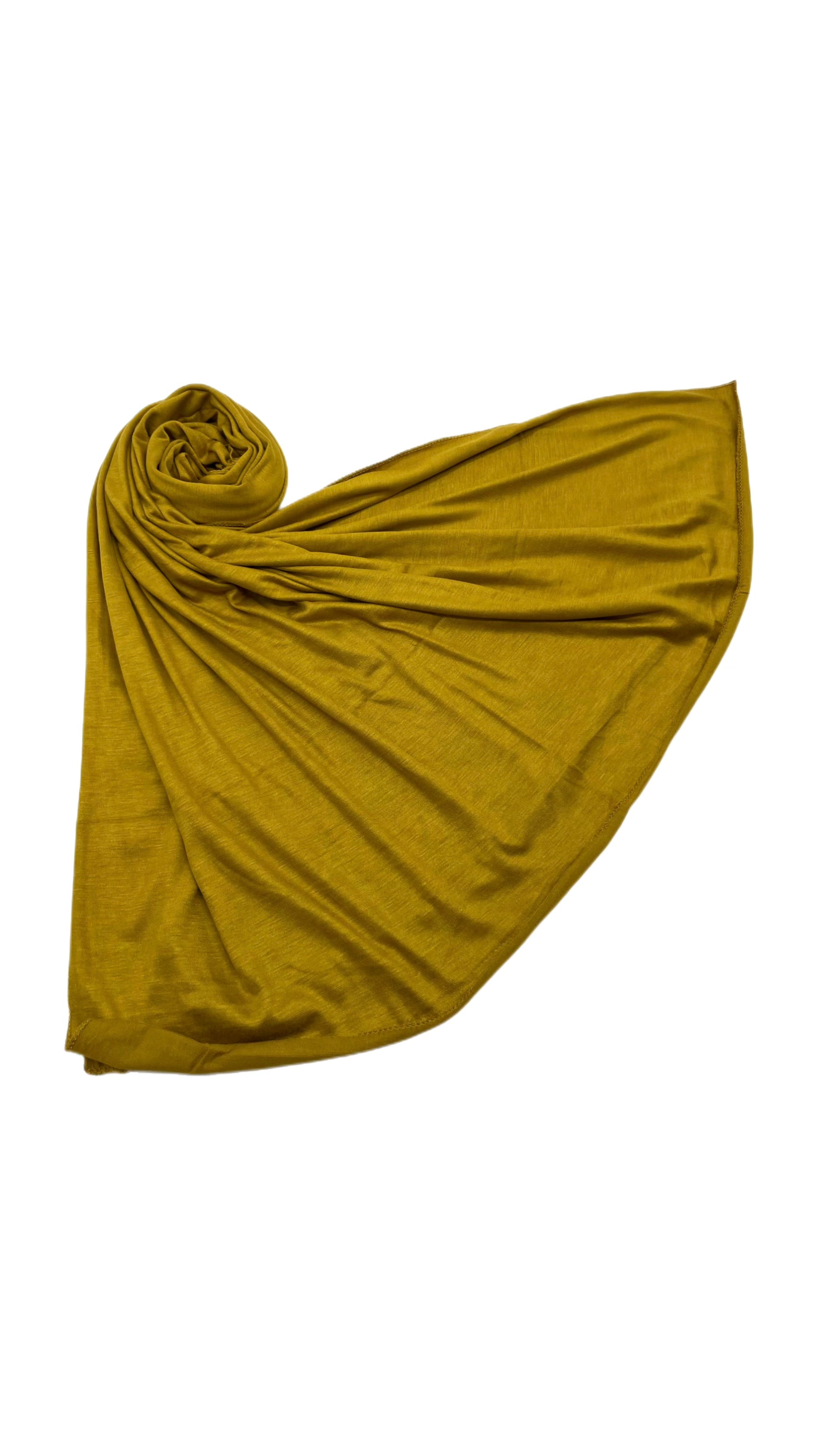 Cotton Blend Jersey Hijab in Mustard