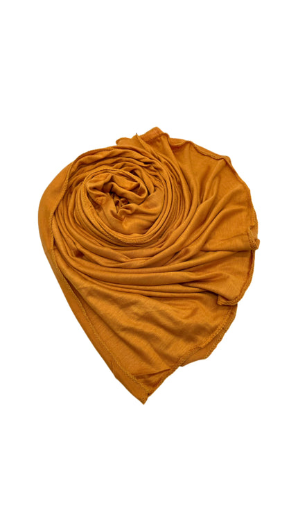 Cotton Blend Jersey Hijab in Turmeric Yellow